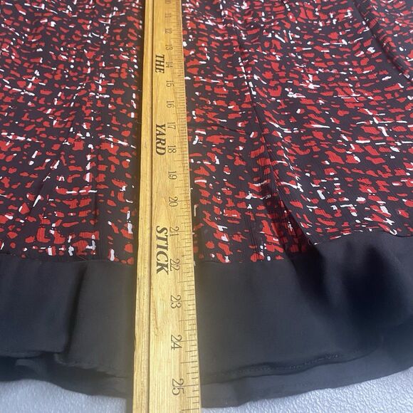 Vtg 80s Studio I Skirt Set Suit Size 10 Short Sleeves Ruffled A-Line Red Black - Picture 9 of 16
